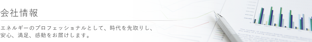 会社情報　エネルギーのプロフェッショナルとして、時代を先取りし、安心、満足、感動をお届けします。