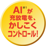AI※が充放電を、かしこくコントロール！